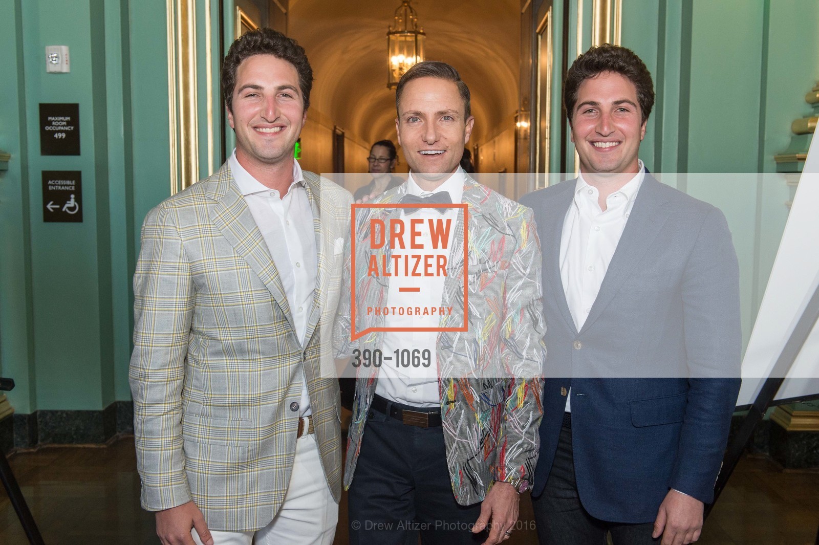 Jason Goldman, Ken Fulk, Matthew Goldman, ArtCare Benefit Celebrating the Mayor’s Art Award and the ArtCare Lifetime Achievement Award, Green Room, War Memorial Building, Green Room, War Memorial Building, March 29th, 2016, Photo #390-1069 Jason Goldman, Ken Fulk, Matthew Goldman, Photo #390-1069
