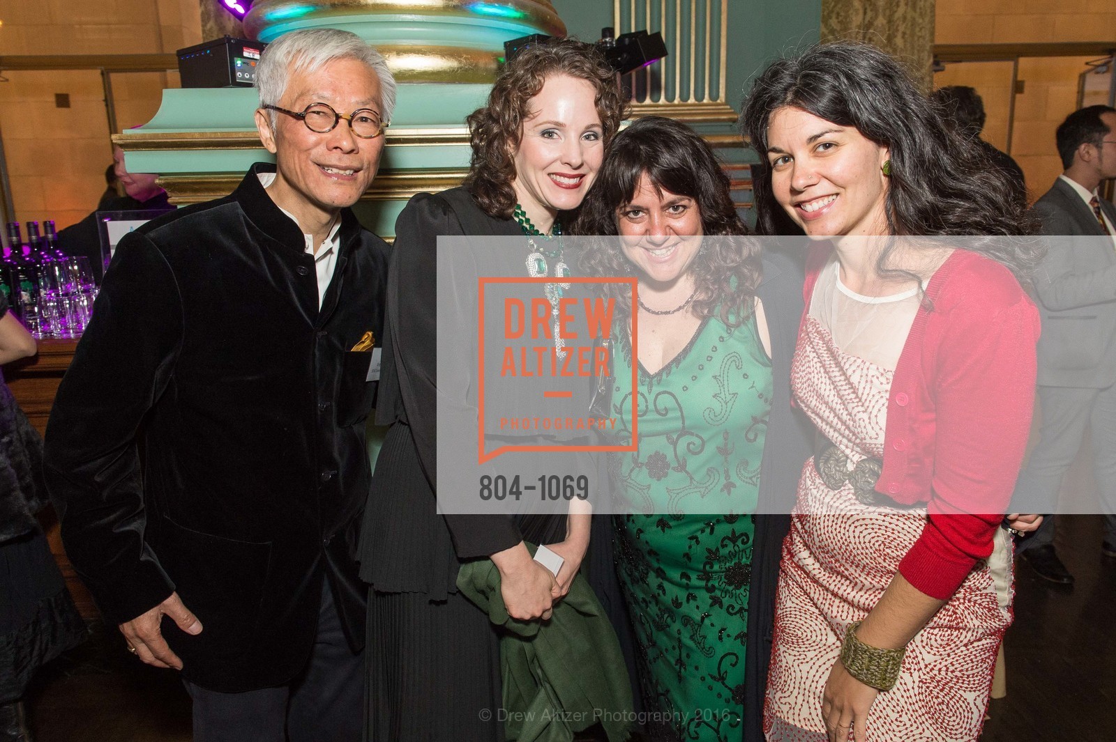 Greg Chew, Rachelle Axel, Erin Heady, ArtCare Benefit Celebrating the Mayor’s Art Award and the ArtCare Lifetime Achievement Award, Green Room, War Memorial Building, Green Room, War Memorial Building, March 29th, 2016, Photo #804-1069 Greg Chew, Rachelle Axel, Erin Heady, Photo #804-1069