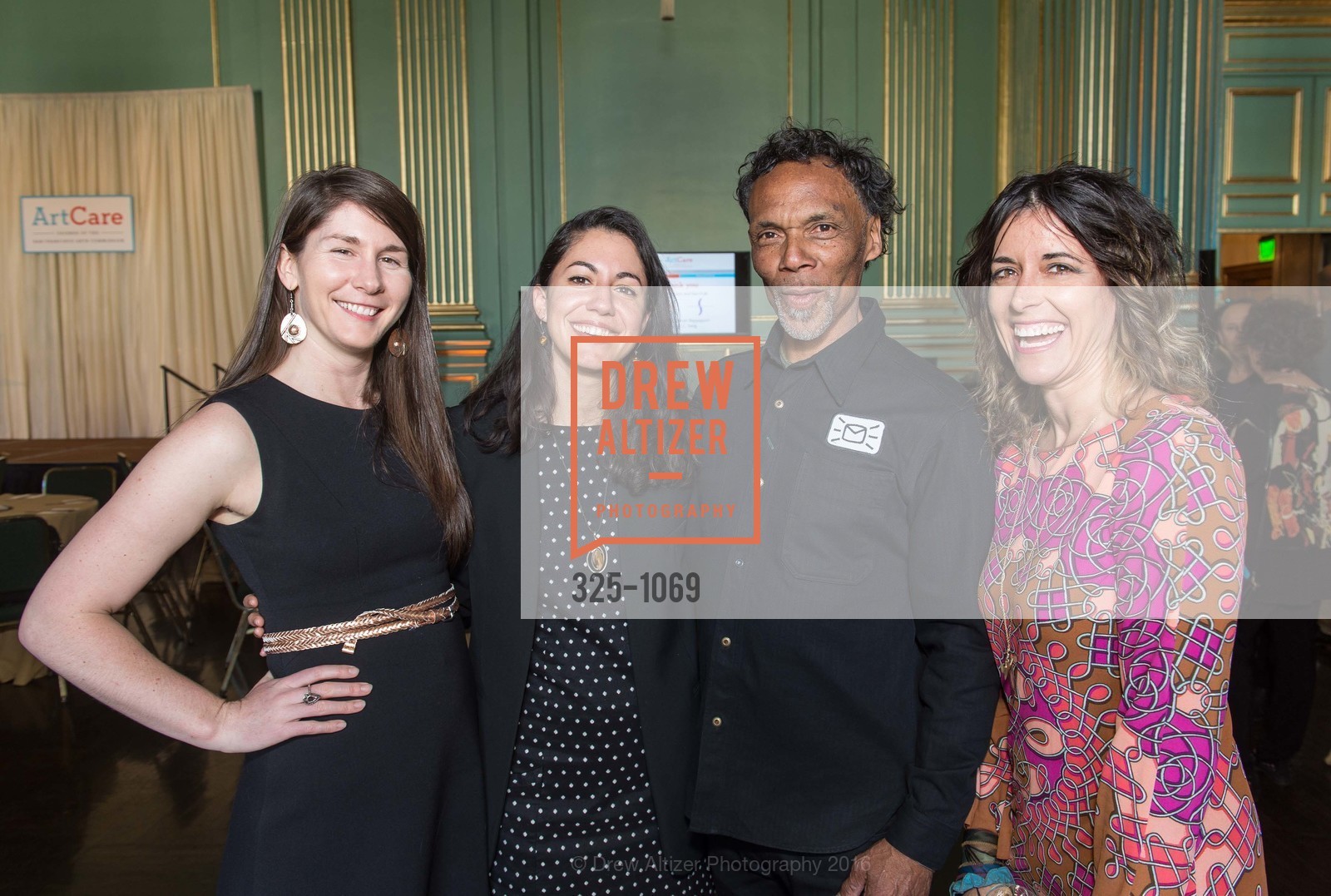 Adrianne Grino, Darryl Smith, Rivkah Beth Medow, ArtCare Benefit Celebrating the Mayor’s Art Award and the ArtCare Lifetime Achievement Award, Green Room, War Memorial Building, Green Room, War Memorial Building, March 29th, 2016, Photo #325-1069 Adrianne Grino, Darryl Smith, Rivkah Beth Medow, Photo #325-1069