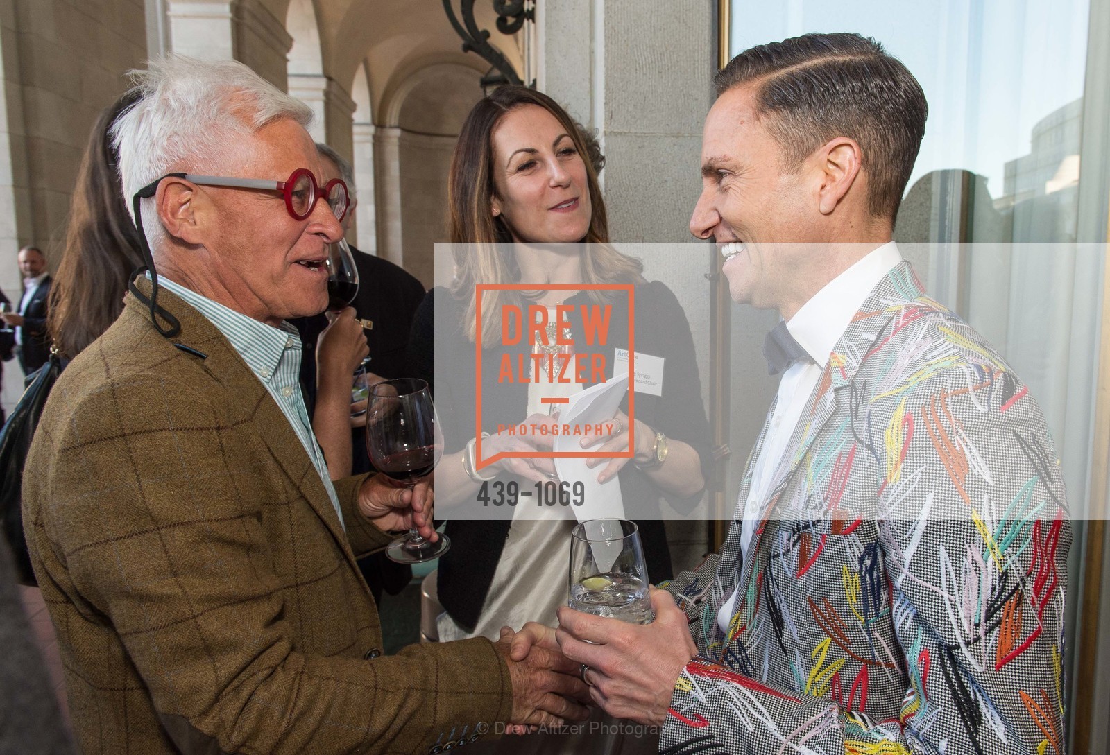 Paul Spriggs, Meg Spriggs, Ken Fulk, ArtCare Benefit Celebrating the Mayor’s Art Award and the ArtCare Lifetime Achievement Award, Green Room, War Memorial Building, Green Room, War Memorial Building, March 29th, 2016, Photo #439-1069 Paul Spriggs, Meg Spriggs, Ken Fulk, Photo #439-1069