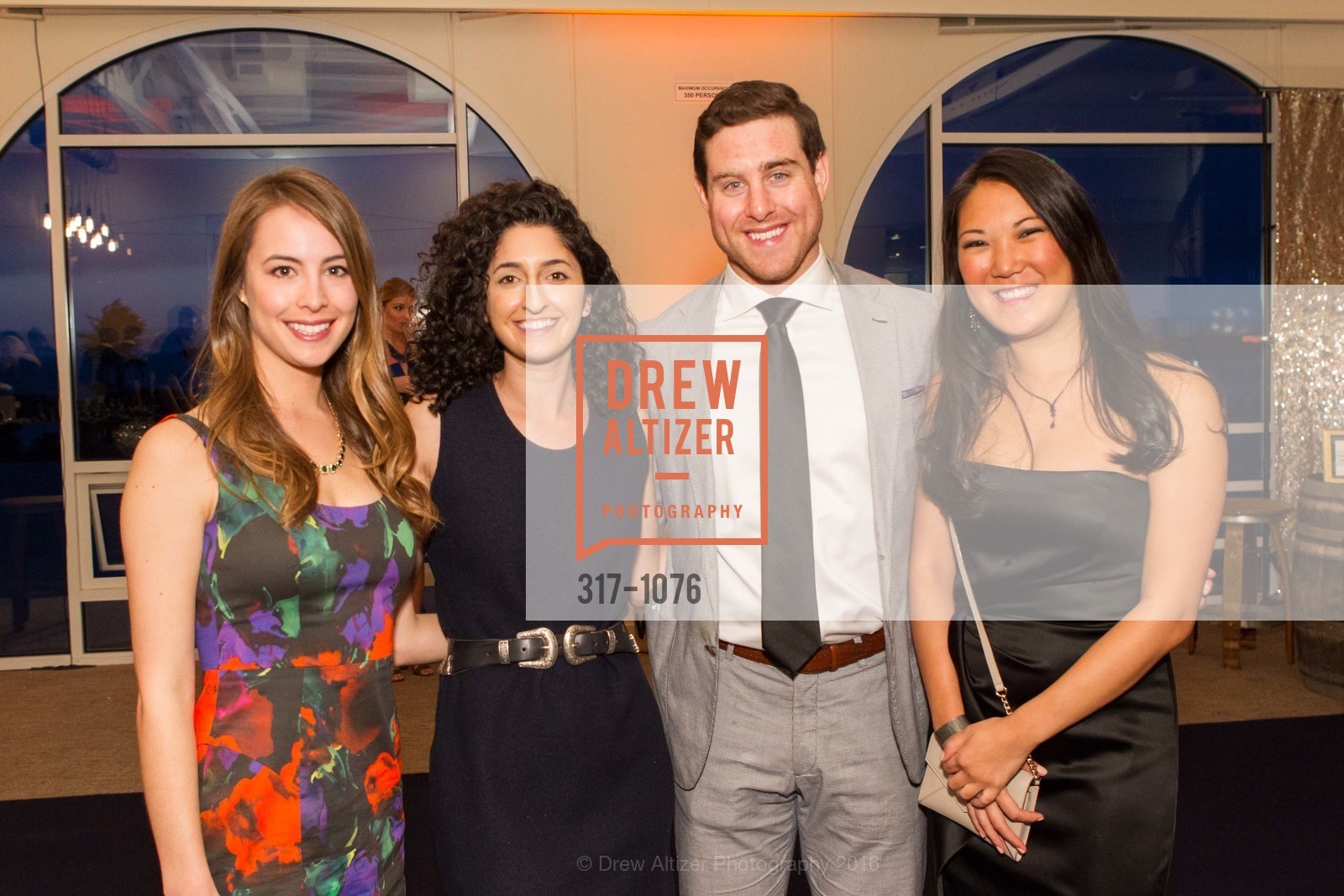 Juliette Carnoy, Shireen Tofig, Evan Kaufman, Gwen Hasenauer, Spinsters of San Francisco: Patrons Gala 2016, The Presido, Observation Post. 211 Lincoln Blvd San Francisco, CA 94129, April 2nd, 2016, Photo #317-1076 Juliette Carnoy, Shireen Tofig, Evan Kaufman, Gwen Hasenauer, Photo #317-1076