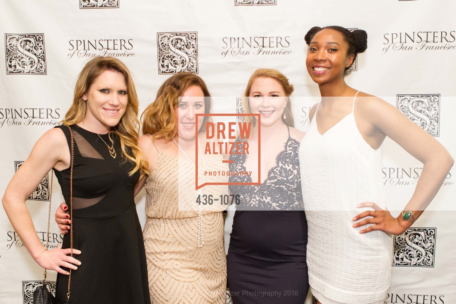 Ellyn Gray, Rachel Croopnick, Cyn Haueter, Jamie Young, Spinsters of San Francisco: Patrons Gala 2016, The Presido, Observation Post. 211 Lincoln Blvd San Francisco, CA 94129, April 2nd, 2016, Photo #436-1076 Ellyn Gray, Rachel Croopnick, Cyn Haueter, Jamie Young, Photo #436-1076