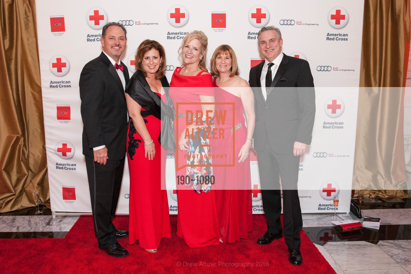 Tom Giammona, Laurie Giammona, Helen Burt, Diane Fitzpatrick, Tim Fitzpatrick, Red Cross Gala, Julia Morgan Ballroom. 465 California St, April 1st, 2016, Photo #190-1080 Tom Giammona, Laurie Giammona, Helen Burt, Diane Fitzpatrick, Tim Fitzpatrick, Photo #190-1080