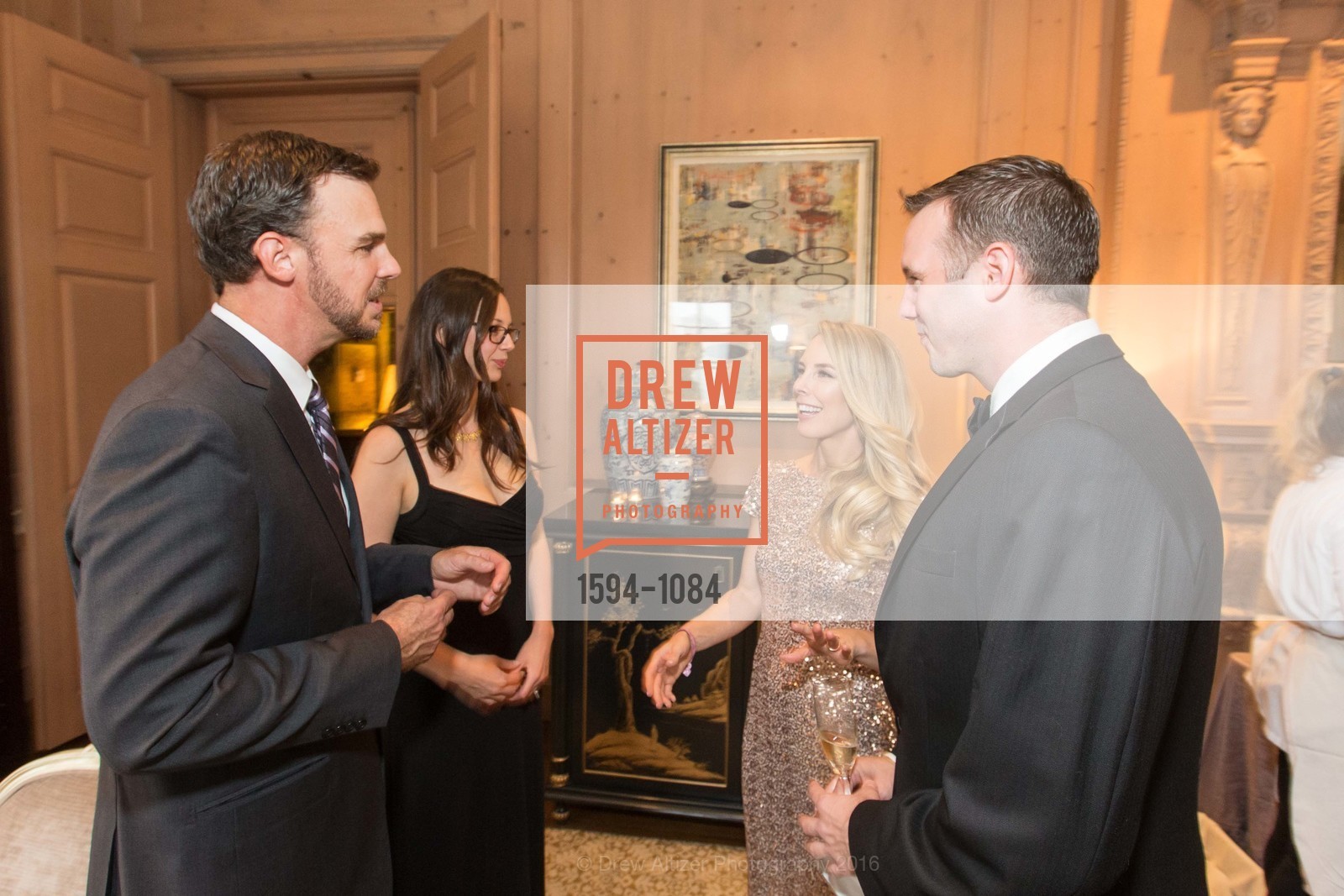 Justin Carr, Katie Burton, Erin Danielson, Adam Echter, The 40th San Francisco Wine Auction, Fairmont Hotel, April 9th, 2016, Photo #1594-1084 Justin Carr, Katie Burton, Erin Danielson, Adam Echter, Photo #1594-1084