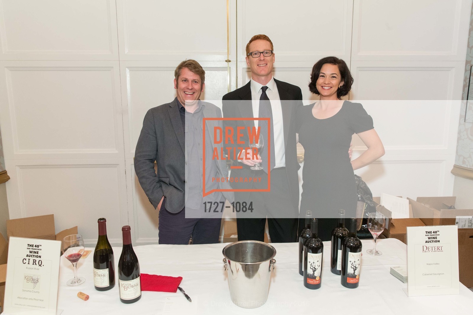 Kenneth Rochford, John Garrett, Malia Garrett, The 40th San Francisco Wine Auction, Fairmont Hotel, April 9th, 2016, Photo #1727-1084 Kenneth Rochford, John Garrett, Malia Garrett, Photo #1727-1084