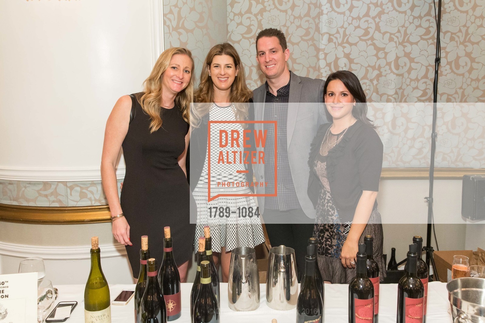 Michelle Cove, Lisa Hurwich, Steve Peterson, Ashley Peterson, The 40th San Francisco Wine Auction, Fairmont Hotel, April 9th, 2016, Photo #1789-1084 Michelle Cove, Lisa Hurwich, Steve Peterson, Ashley Peterson, Photo #1789-1084