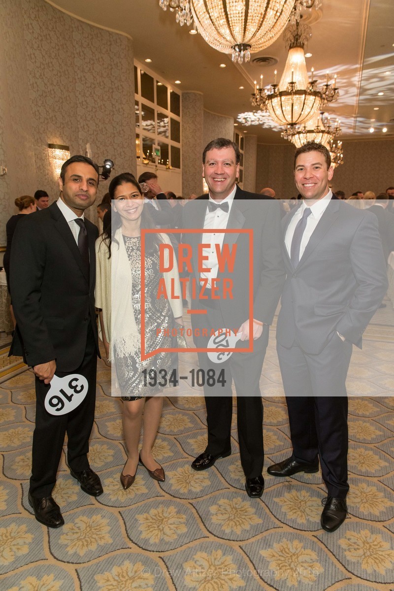 Kartik Sundar Raj, Neenal Sambari, Tom Leyden, Konstantine Theodardis, The 40th San Francisco Wine Auction, Fairmont Hotel, April 9th, 2016, Photo #1934-1084 Kartik Sundar Raj, Neenal Sambari, Tom Leyden, Konstantine Theodardis, Photo #1934-1084