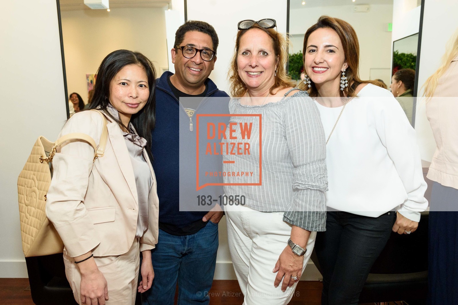 Grace Wu, Eddie Guiterrez, Diane Guiterrez, Maria Chopskie, Charles W Thomas Salon Grand Opening, Charles W Thomas Salon. 3571 Sacramento Street, May 4th, 2018, Photo #183-10850 Grace Wu, Eddie Guiterrez, Diane Guiterrez, Maria Chopskie, Photo #183-10850
