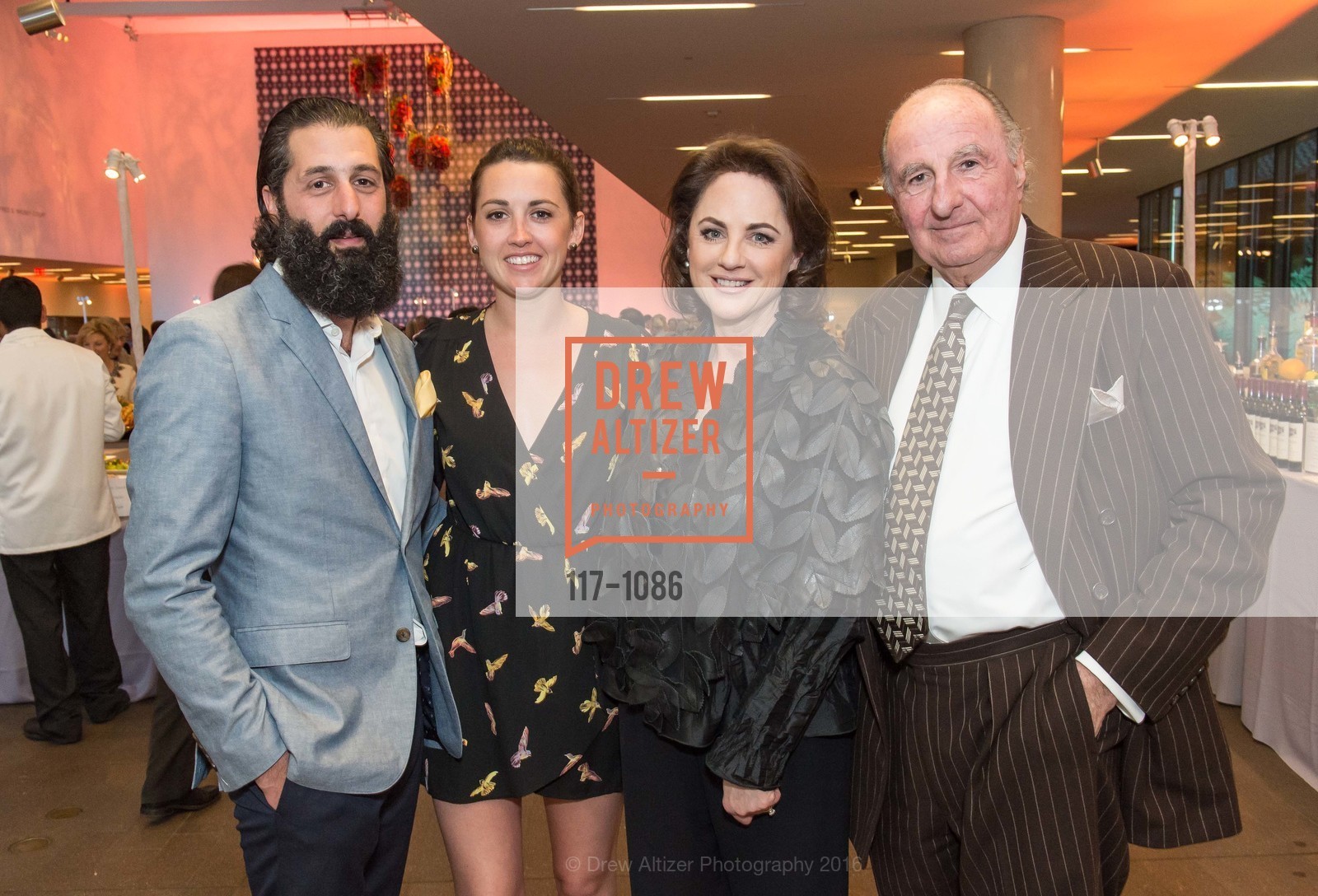 Josh Harris, Ruby Wilson, Lisa Harris, Haig Harris, Bouquets to Art Opening Night Gala, de Young Museum. 50 Hagiwara Tea Garden Dr, April 4th, 2016, Photo #117-1086 Josh Harris, Ruby Wilson, Lisa Harris, Haig Harris, Photo #117-1086