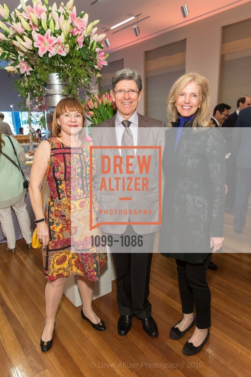 Nancy Rubenstein, Judd Goldsmith, Andrea Schultz, Bouquets to Art Opening Night Gala, de Young Museum. 50 Hagiwara Tea Garden Dr, April 4th, 2016, Photo #1099-1086 Nancy Rubenstein, Judd Goldsmith, Andrea Schultz, Photo #1099-1086