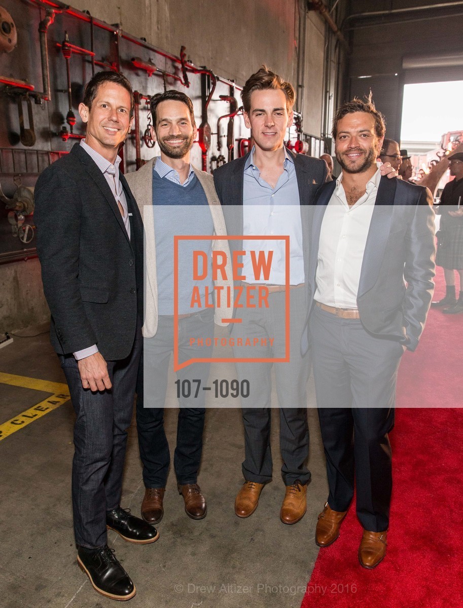 Clarke DeMaigret, Matthew Tiews, Grant Reid, James Madsen, The Crucible's Fire & Light Soirée and Art Auction, The Crucible. 1260 7th St, April 9th, 2016, Photo #107-1090 Clarke DeMaigret, Matthew Tiews, Grant Reid, James Madsen, Photo #107-1090
