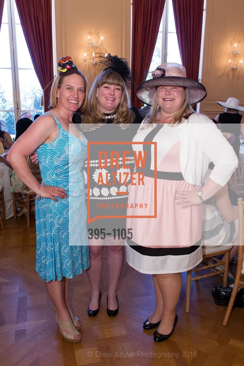 Susie Berg, Renee Goldstein, Jennifer Johnston, Junior League of San Francisco Sustainer Tea, Carolands Chateau, Hillsborough, CA. 565 Remillard Dr, Hillsborough, CA 94010, April 16th, 2016, Photo #395-1105 Susie Berg, Renee Goldstein, Jennifer Johnston, Photo #395-1105