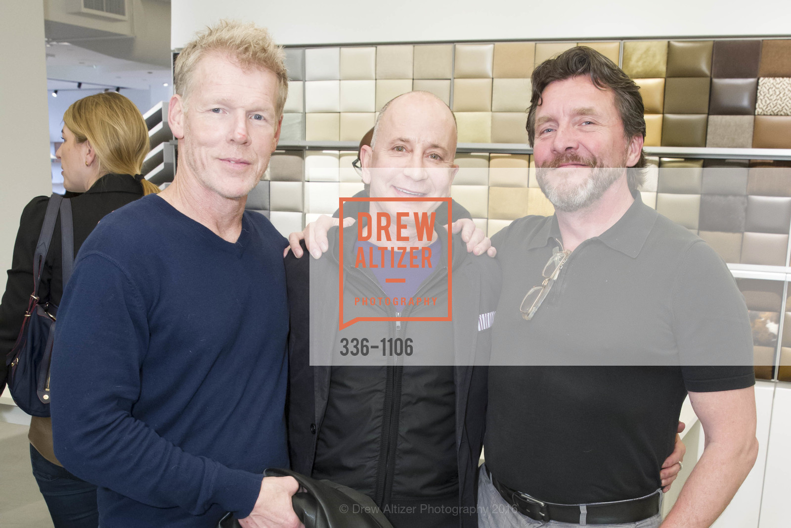 Connor Aiken, Alfredo Gregory, Jim Logan, SF Decorator Showcase Kickoff, Design Within Reach. 200 Kansas St., San Francisco, CA, April 12th, 2016, Photo #336-1106 Connor Aiken, Alfredo Gregory, Jim Logan, Photo #336-1106