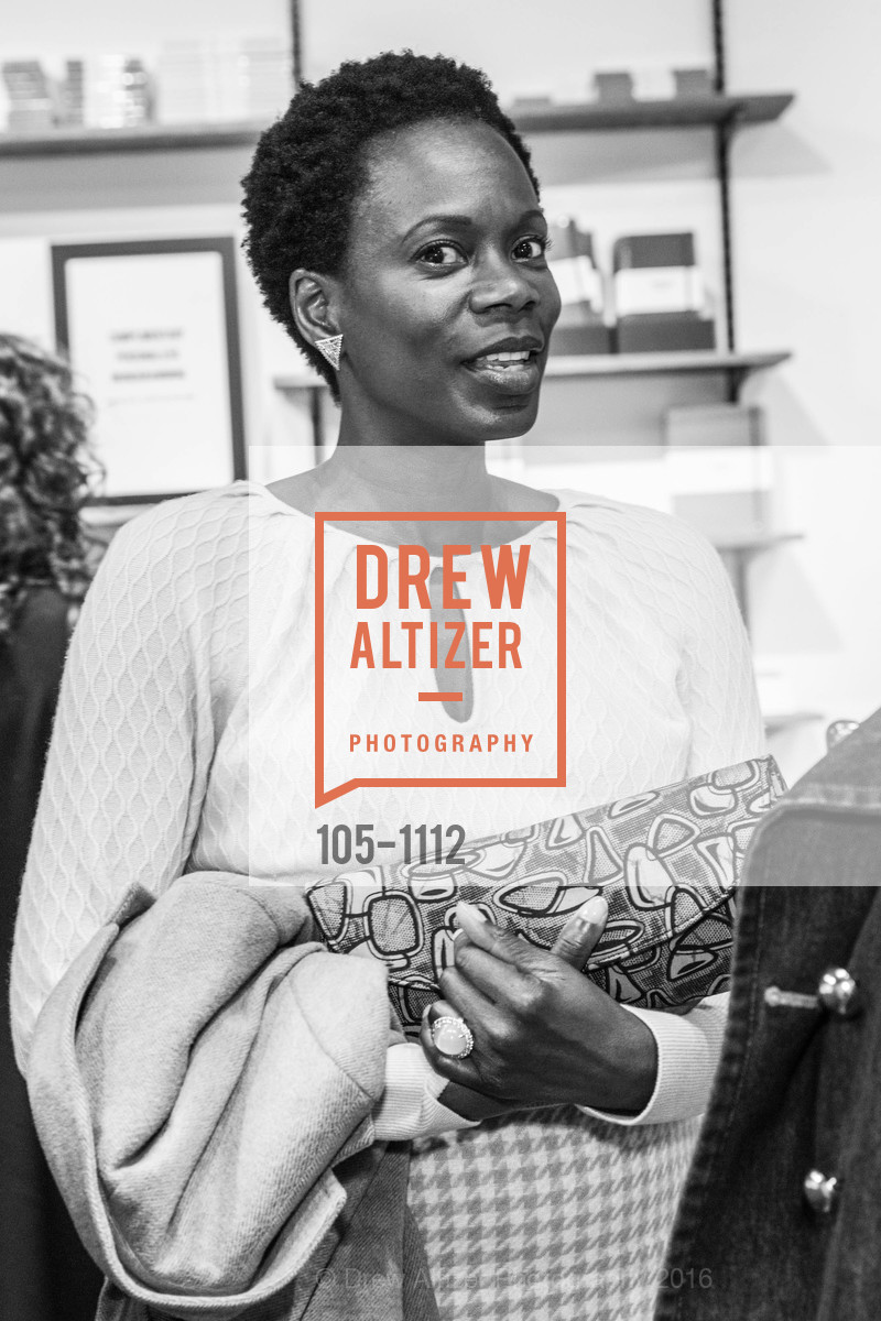 Lola Oladunjoye, Shinola's Leather Trunk Show with Richard Lambertson & John Truex, Shinola. 722 Montgomery St, April 14th, 2016, Photo #105-1112 Lola Oladunjoye, Photo #105-1112