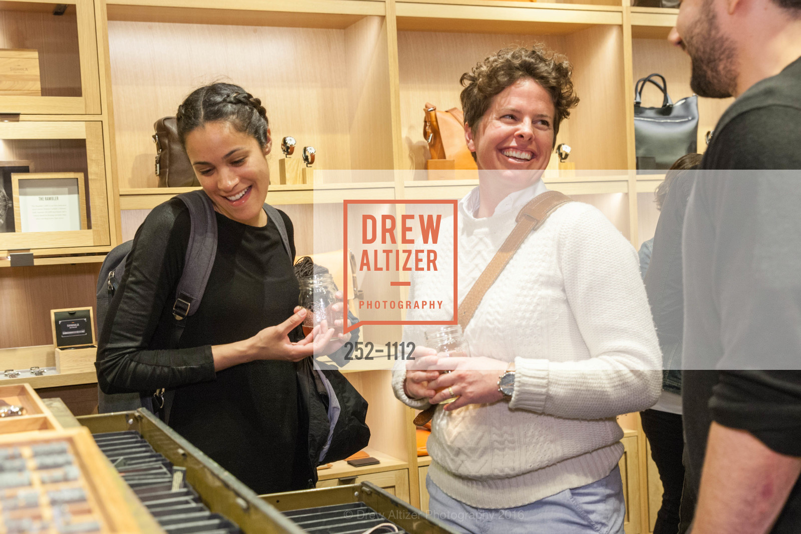 Luna Preston, Amy Harms, Shinola's Leather Trunk Show with Richard Lambertson & John Truex, Shinola. 722 Montgomery St, April 14th, 2016, Photo #252-1112 Luna Preston, Amy Harms, Photo #252-1112