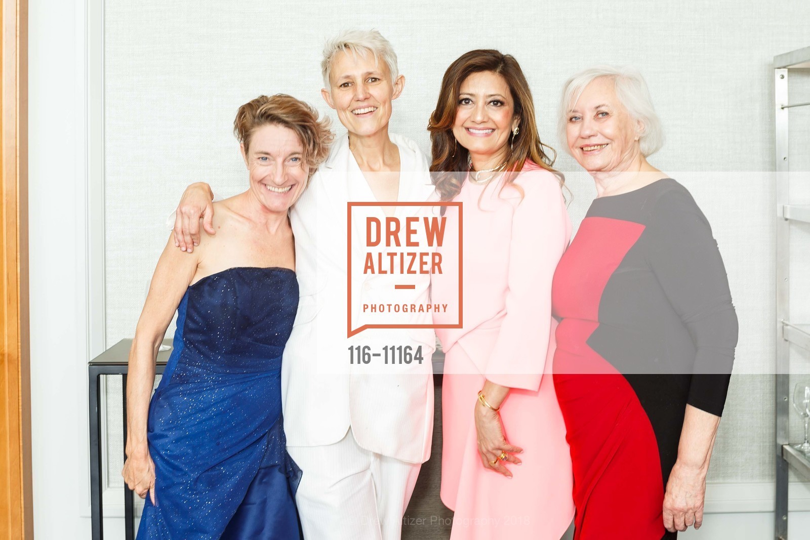 Joanne Selisker, Edrie Schade, Sarita Satpathy, Jill Aggersbury, Saint Francis Foundation presents Wine Women & Shoes 2018, Four Seasons Hotel SF, Veranda and Ballroom. 757 Market Street, May 6th, 2018, Photo #116-11164 Joanne Selisker, Edrie Schade, Sarita Satpathy, Jill Aggersbury, Photo #116-11164