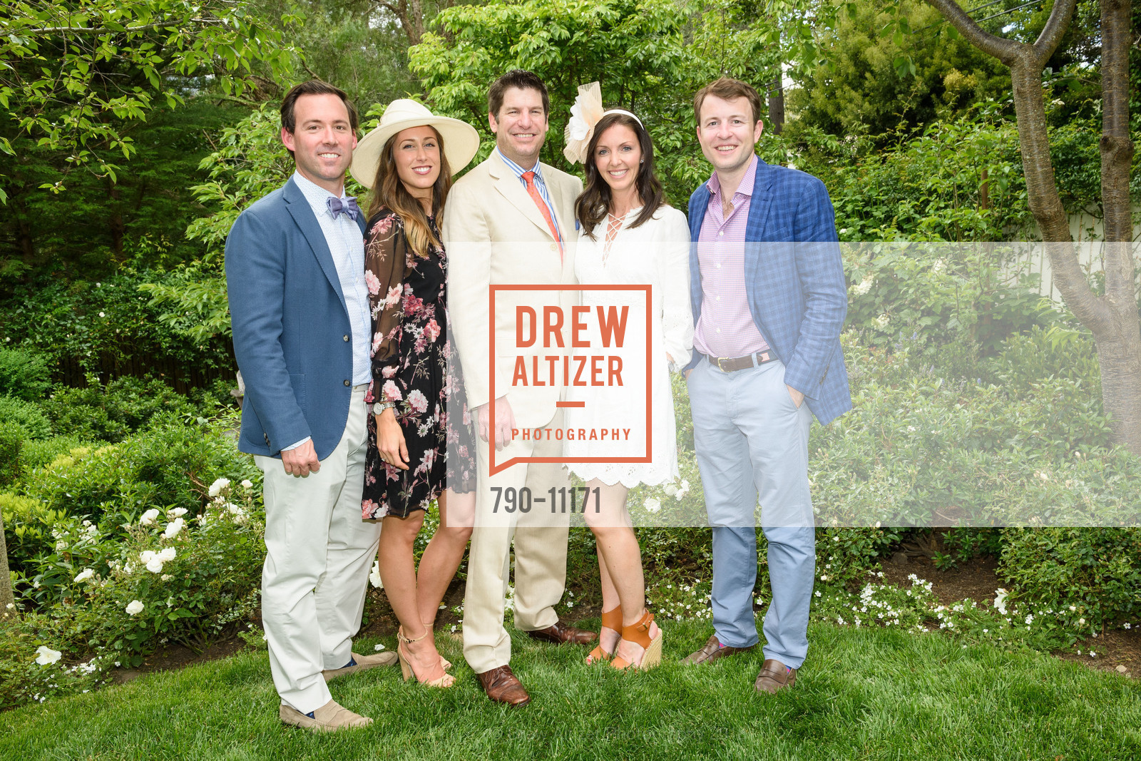 Evan Erickson, Joni Erickson, Derek Thornhill, Lauren Thornill, Blair Holert, Ambassadors for UCSF Benioff Children's Hospital San Francisco Kentucky Derby Party, Private Residence. 18 Makin Grade, May 5th, 2018, Photo #790-11171 Evan Erickson, Joni Erickson, Derek Thornhill, Lauren Thornill, Blair Holert, Photo #790-11171