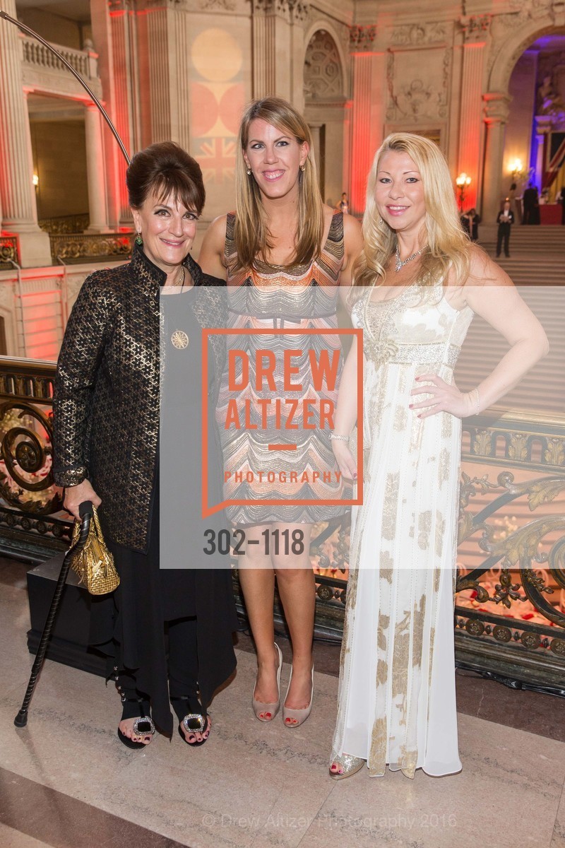 Debby Sagues, Lauren Groff, Lena Gikkas, San Francisco Opera Guild Presents Nod to Mod Ball Celebrating Matthew Shilvock, City Hall. 1 Dr Carlton B Goodlett Pl, April 20th, 2016, Photo #302-1118 Debby Sagues, Lauren Groff, Lena Gikkas, Photo #302-1118