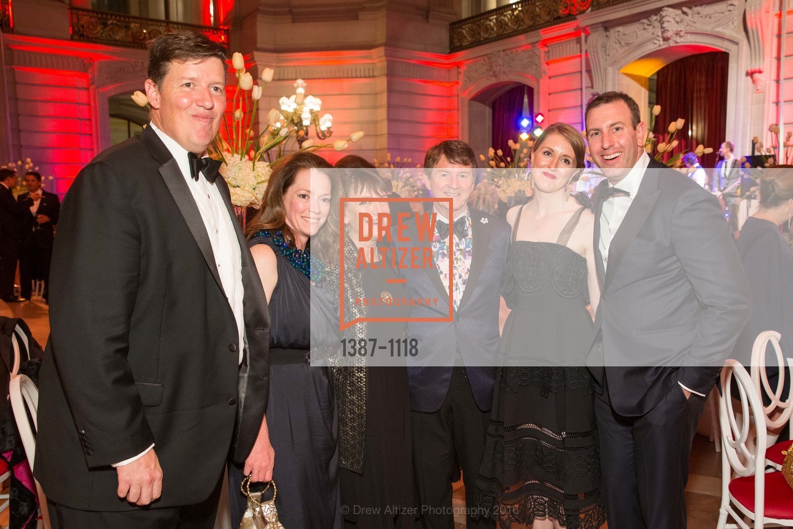 Matt Sagues, Amy Sagues, Paul Sagues, Debby Sagues, Laura Sagues, Noah Barr, San Francisco Opera Guild Presents Nod to Mod Ball Celebrating Matthew Shilvock, City Hall. 1 Dr Carlton B Goodlett Pl, April 20th, 2016, Photo #1387-1118 Matt Sagues, Amy Sagues, Paul Sagues, Debby Sagues, Laura Sagues, Noah Barr, Photo #1387-1118
