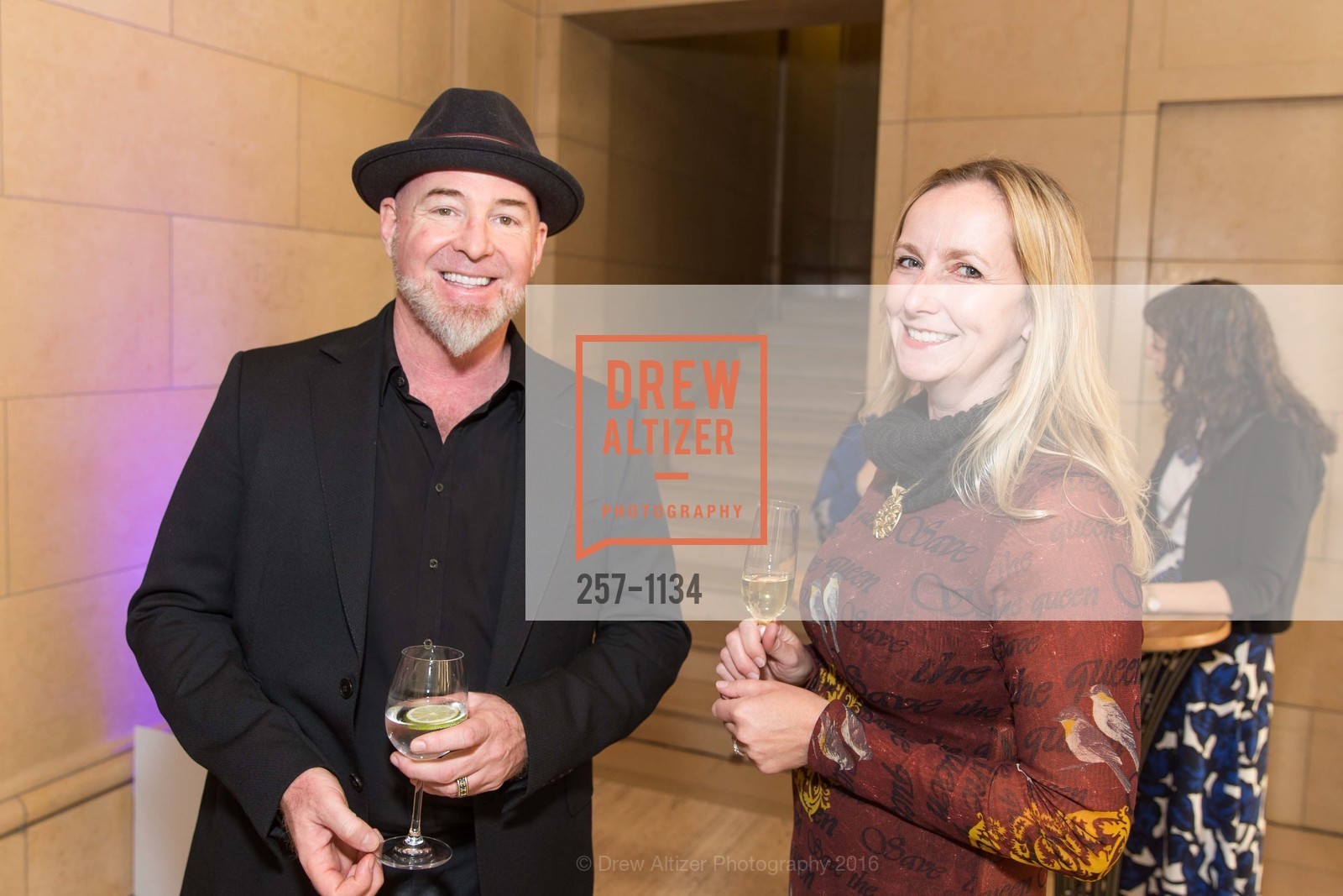 Chris Bently, Tara Arrowood, Bently Foundation's American Wild Horse Cocktail Event, Bently Reserve. 400 Sansome Street, April 27th, 2016, Photo #257-1134 Chris Bently, Tara Arrowood, Photo #257-1134