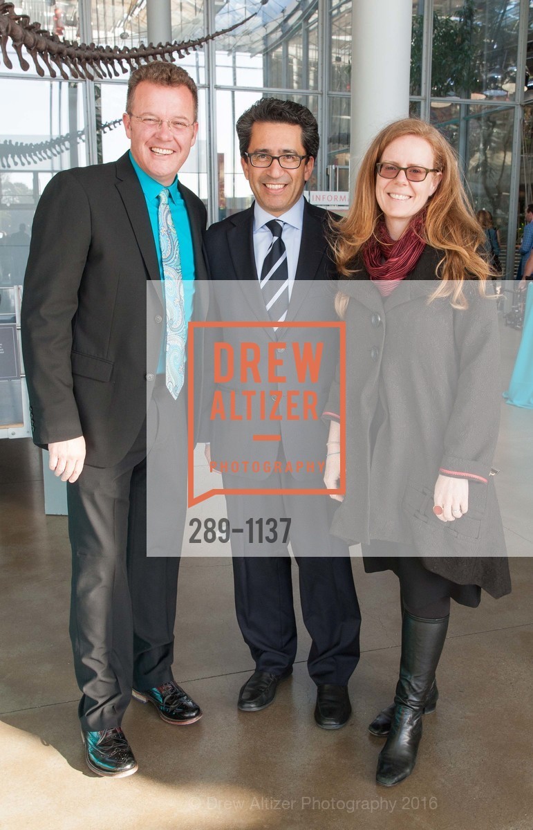 Scott Moran, Edgar Lopez, Jessica Deere, California Academy of Sciences - 2016 Big Bang Gala, California Academy of Sciences, April 28th, 2016, Photo #289-1137 Scott Moran, Edgar Lopez, Jessica Deere, Photo #289-1137
