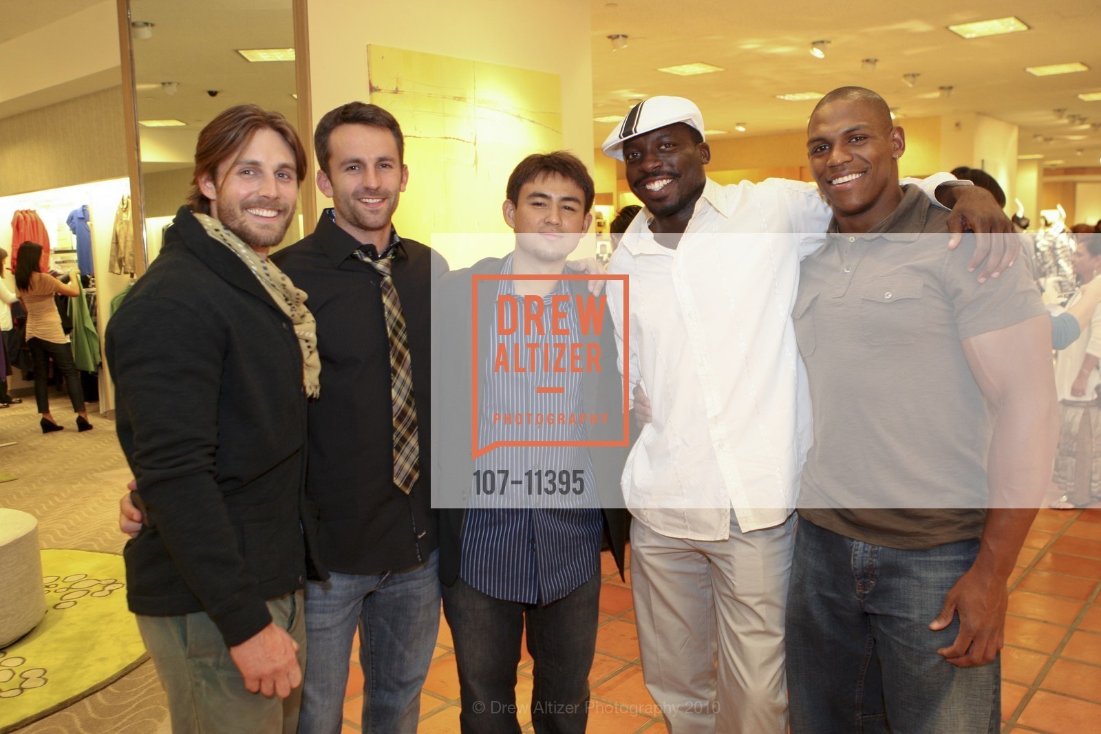 Brian Fox, Nick Wise, Ryan Rossell, Tolu Wusu, Chris Gains, NEIMAN MARCUS PRESENTS Fashion's Night Out, US, September 12th, 2010, Photo #107-11395 Brian Fox, Nick Wise, Ryan Rossell, Tolu Wusu, Chris Gains, Photo #107-11395