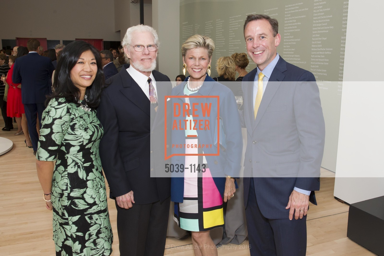 Mary Pang, Bill Harlan, Deborah Harlan, David Lyon, SFMOMA Curators' Circle and Director's Circle Reception sponsored by J.P. Morgan and illy coffee, SFMOMA. 151 3rd St, April 26th, 2016, Photo #5039-1143 Mary Pang, Bill Harlan, Deborah Harlan, David Lyon, Photo #5039-1143