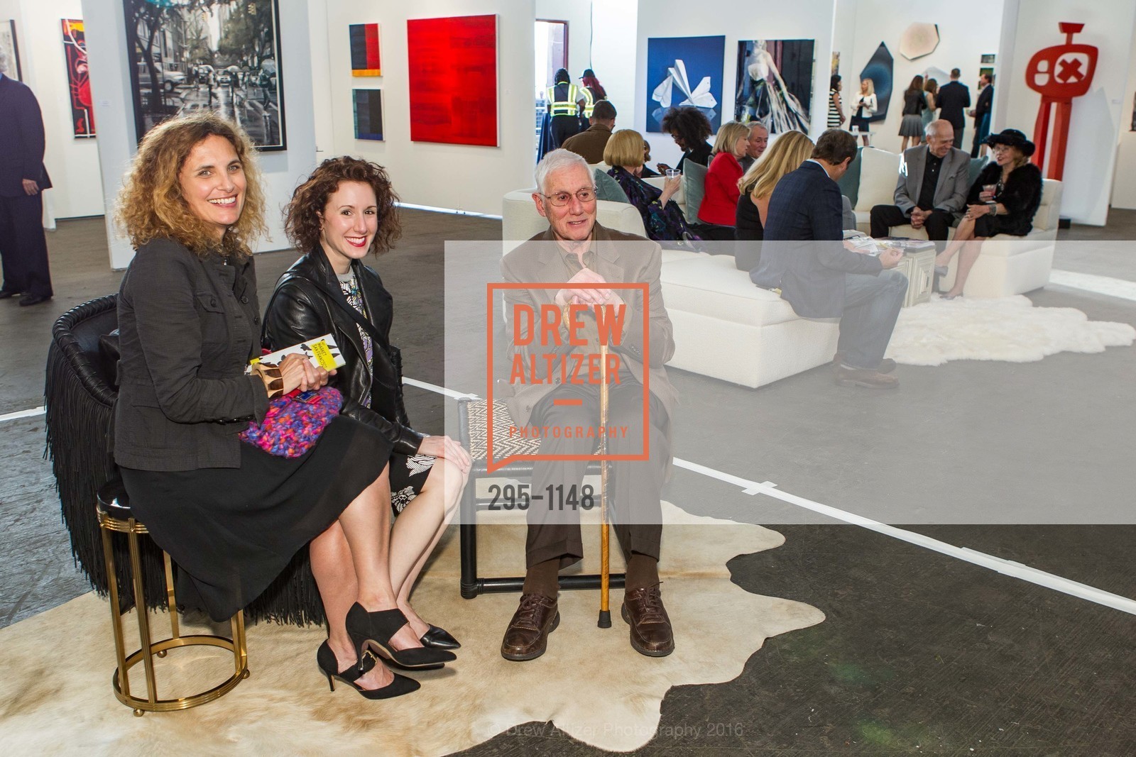 Jill D'Alessandro, Laura Camerlengo, Maurice Gregg, SFC&G Art Market Preview, Fort Mason Center Festival Pavilion. 2 Marina Blvd. San Francisco, CA, April 27th, 2016, Photo #295-1148 Jill D'Alessandro, Laura Camerlengo, Maurice Gregg, Photo #295-1148