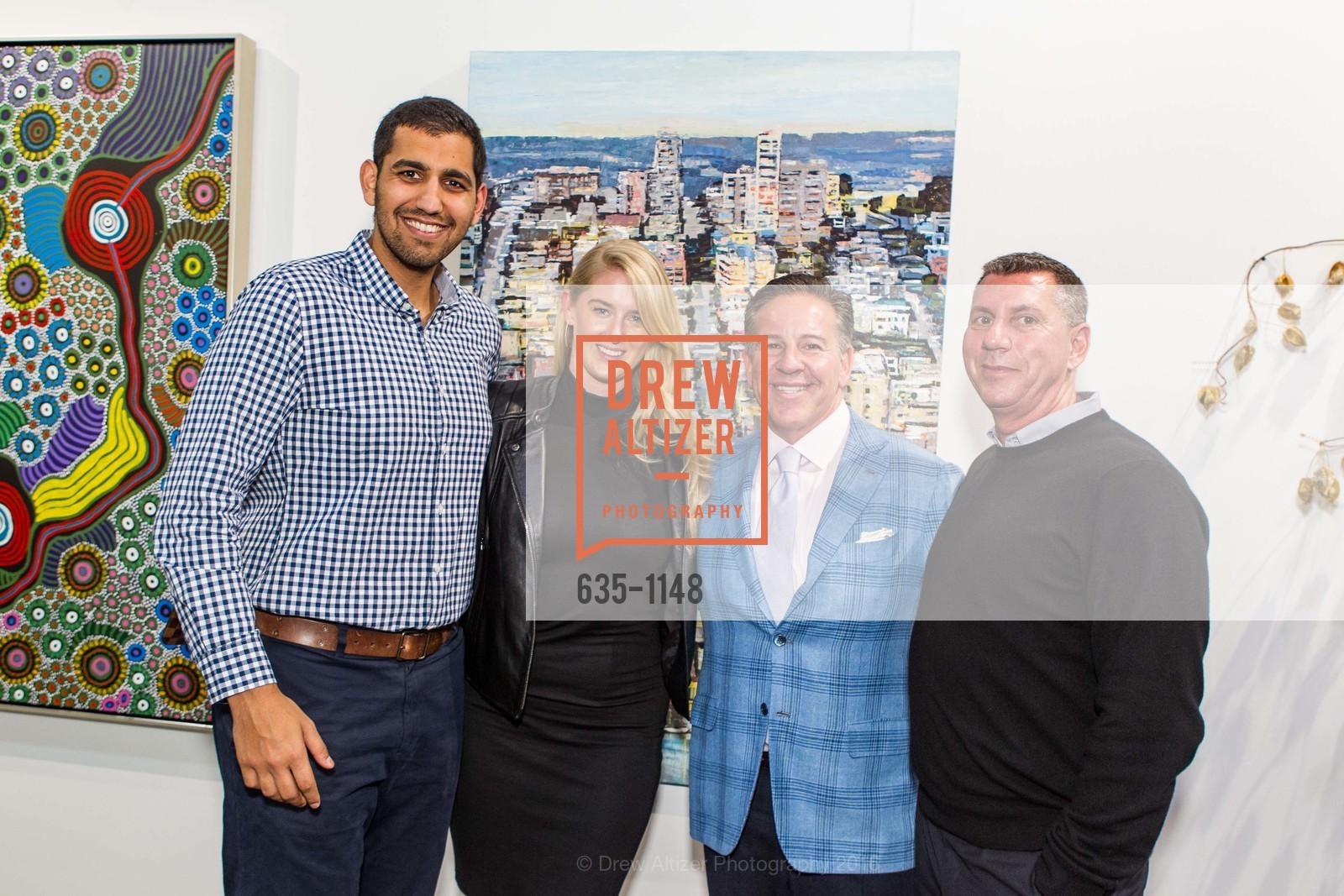 Aaron Thandi, Sara Thandi, Gregg Lynn, John Egan, SFC&G Art Market Preview, Fort Mason Center Festival Pavilion. 2 Marina Blvd. San Francisco, CA, April 27th, 2016, Photo #635-1148 Aaron Thandi, Sara Thandi, Gregg Lynn, John Egan, Photo #635-1148