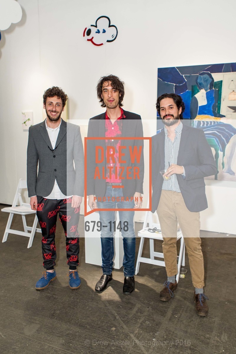 Evan Riser, Kevin Kruger, Jorge Garcia, SFC&G Art Market Preview, Fort Mason Center Festival Pavilion. 2 Marina Blvd. San Francisco, CA, April 27th, 2016, Photo #679-1148 Evan Riser, Kevin Kruger, Jorge Garcia, Photo #679-1148