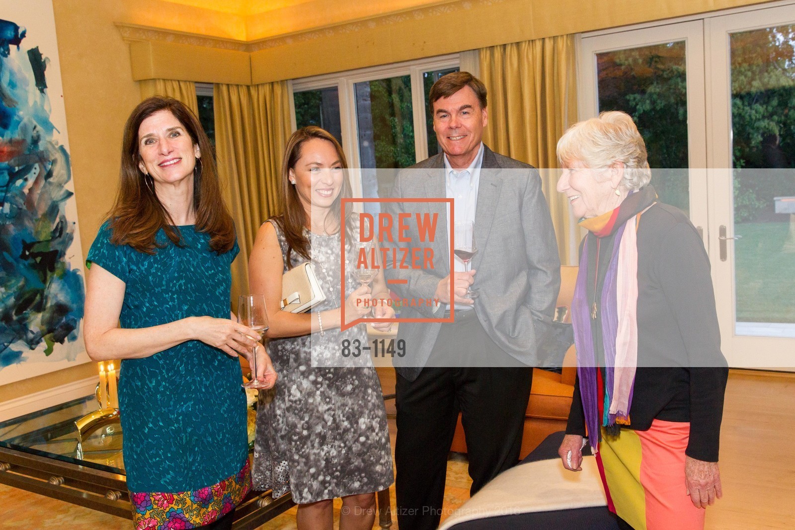 Valorie Wade, Pamela Stang, Eric Stang, Mary Heilmann, Celebratory Dinner for Laura Owens, Private Residence, April 27th, 2016, Photo #83-1149 Valorie Wade, Pamela Stang, Eric Stang, Mary Heilmann, Photo #83-1149