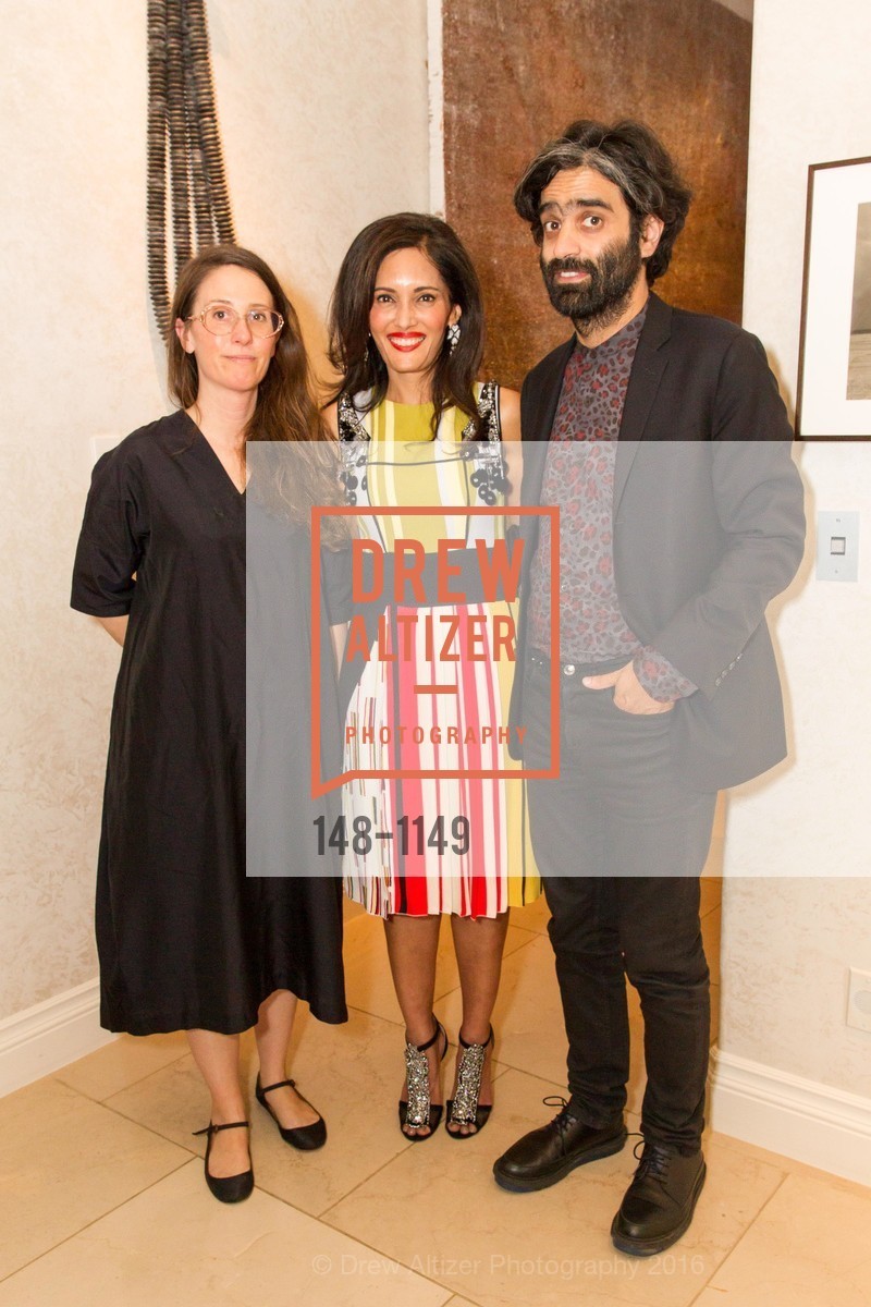 Laura Owens, Komal Shah, Sohrab Mohpbi, Celebratory Dinner for Laura Owens, Private Residence, April 27th, 2016, Photo #148-1149 Laura Owens, Komal Shah, Sohrab Mohpbi, Photo #148-1149