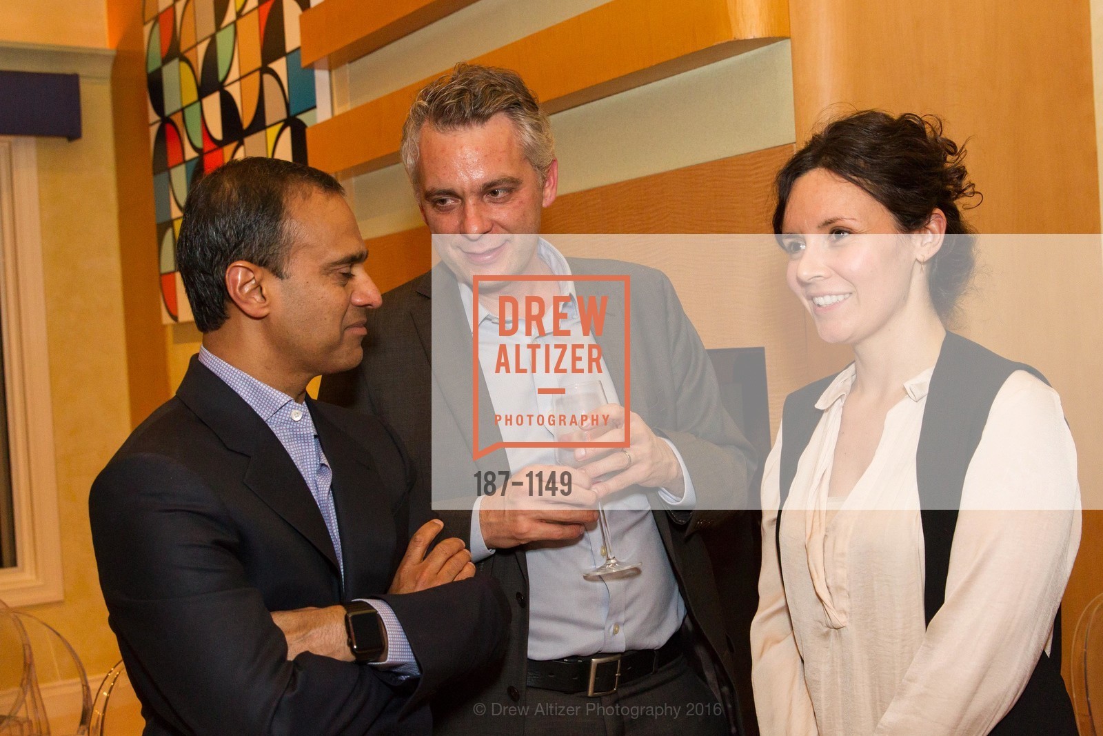 Gaurav Garg, Anthony Huberman, Juana Berrio, Celebratory Dinner for Laura Owens, Private Residence, April 27th, 2016, Photo #187-1149 Gaurav Garg, Anthony Huberman, Juana Berrio, Photo #187-1149