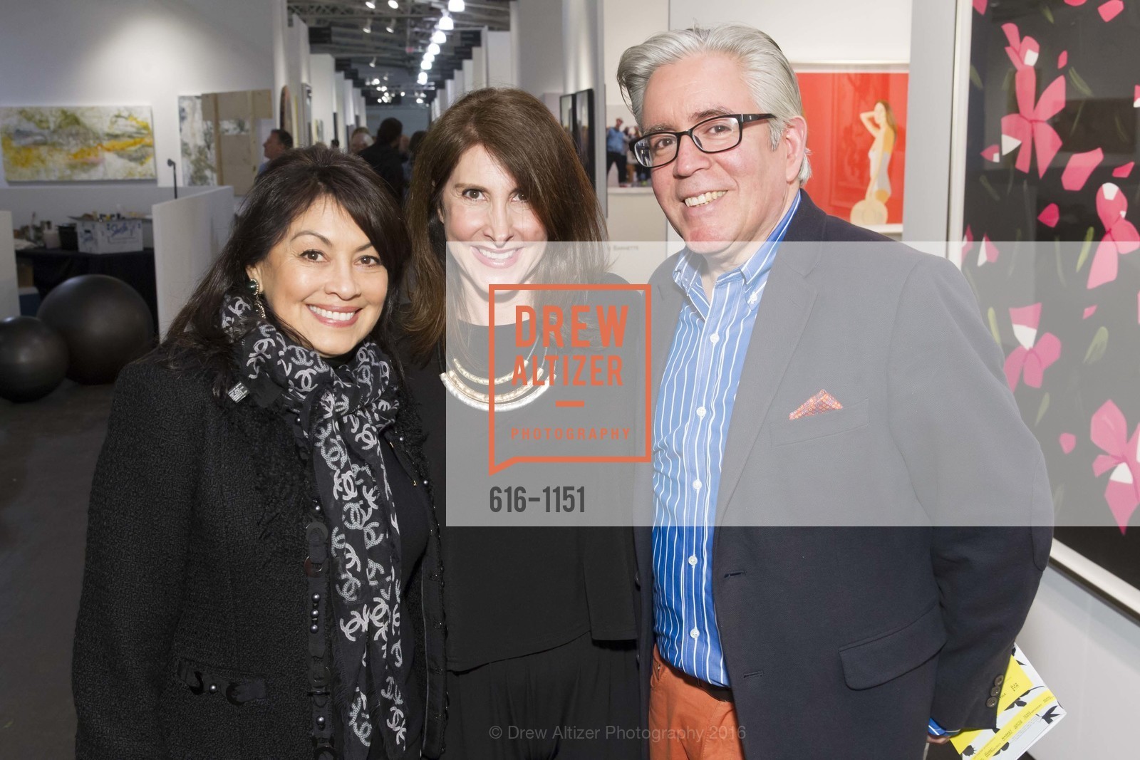 Terry Levy, Leslie Meyerovich, Joseph Gastenaga, Art Market San Francisco Benefit Preview Reception, Fort Mason, April 27th, 2016, Photo #616-1151 Terry Levy, Leslie Meyerovich, Joseph Gastenaga, Photo #616-1151