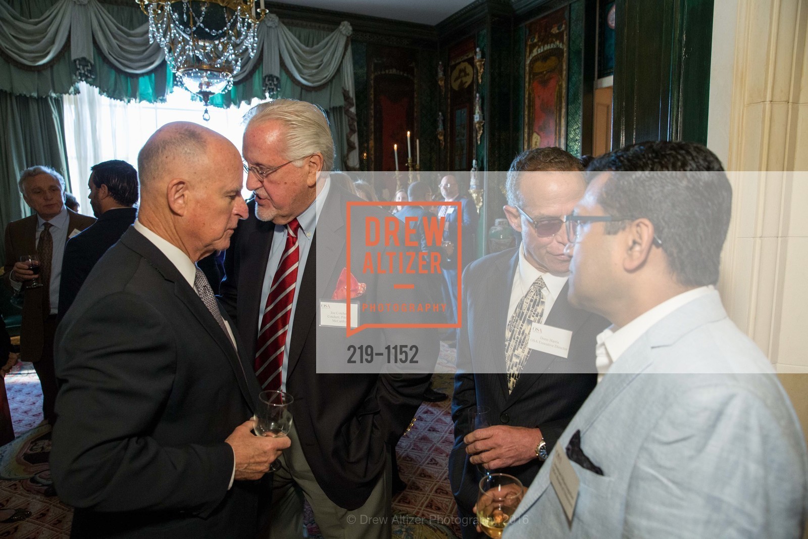 Jerry Brown, Joe Cotchett, Private Reception for Oakland School for the Arts, Private Residence, April 28th, 2016, Photo #219-1152 Jerry Brown, Joe Cotchett, Photo #219-1152