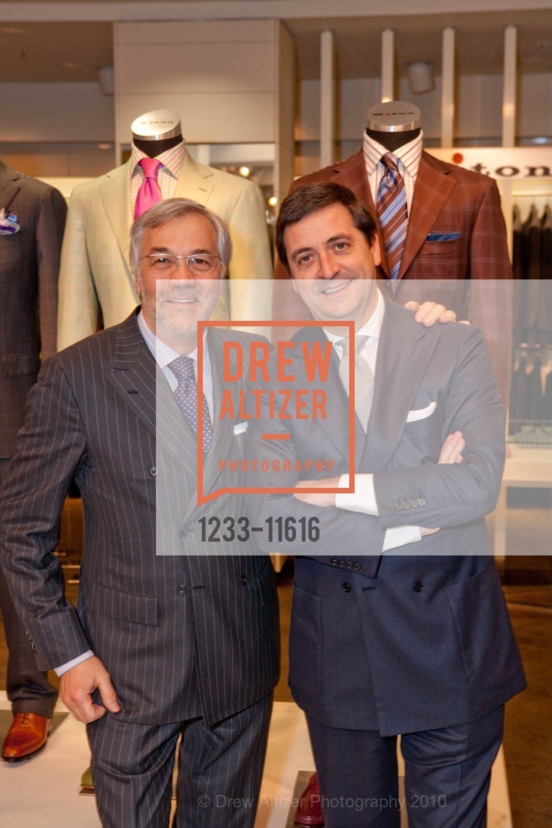 Massimo Bizzocchi (Chairman, Kiton North America), Antonio De Matteis, Kiton Opening featuring Bay Area Men Who Lead, US, February 19th, 2010, Photo #1233-11616 Massimo Bizzocchi (Chairman, Kiton North America), Antonio De Matteis, Photo #1233-11616