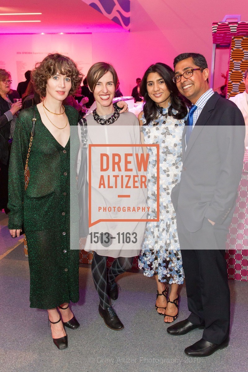 Miranda July, Julia Bryan-Wilson, Alka Agrawal, Ravin Agrawal, SFMOMA Art Bash, SFMOMA. 151 3rd St, April 29th, 2016, Photo #1513-1163 Miranda July, Julia Bryan-Wilson, Alka Agrawal, Ravin Agrawal, Photo #1513-1163