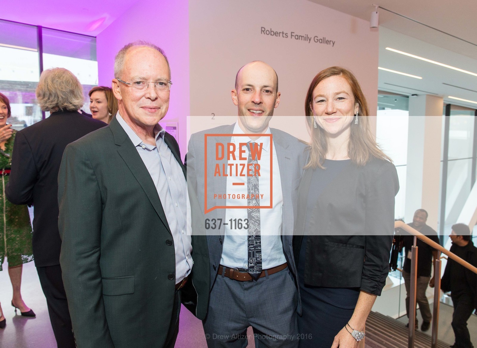 Charles Desmarais, Jon Steinberg, Alexis Collentine, SFMOMA Art Bash, SFMOMA. 151 3rd St, April 29th, 2016, Photo #637-1163 Charles Desmarais, Jon Steinberg, Alexis Collentine, Photo #637-1163