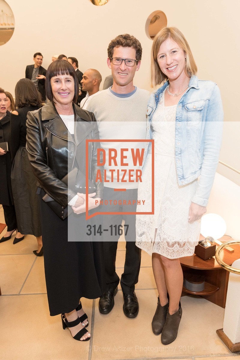 Carla Emil, Aaron Silverstein, Caroline Silverstein, goop MKRT San Francisco Grand Opening Cocktail Party, goop. 140 Maiden Lane, May 4th, 2016, Photo #314-1167 Carla Emil, Aaron Silverstein, Caroline Silverstein, Photo #314-1167