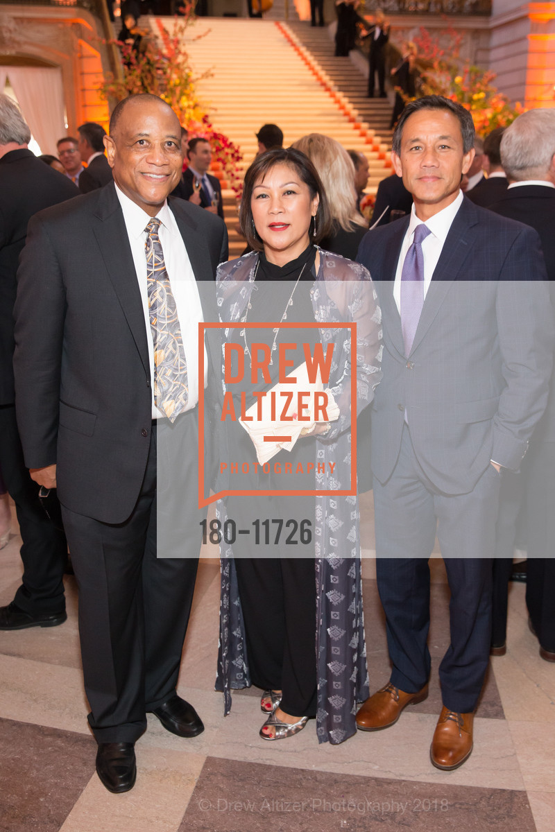 Oliver Wesson, Essie Guillermo, Rick Rognan, Humankindness Gala 2018, San Francisco City Hall. 1 Dr Carlton B Goodlett Pl, May 10th, 2018, Photo #180-11726 Oliver Wesson, Essie Guillermo, Rick Rognan, Photo #180-11726