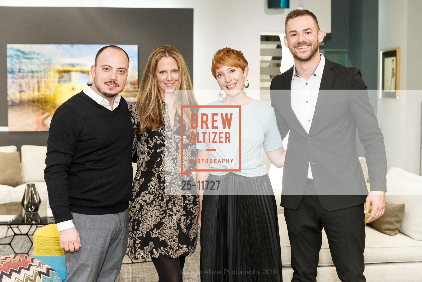 Mauricio Garcia, Cindy Connors, Erin Feher, Adam Cook, Roche Bobois Spring-Summer Collection Celebration, Roche Bobois. 701 8th St, San Francisco, CA 94103, May 9th, 2018, Photo #25-11727 Mauricio Garcia, Cindy Connors, Erin Feher, Adam Cook, Photo #25-11727