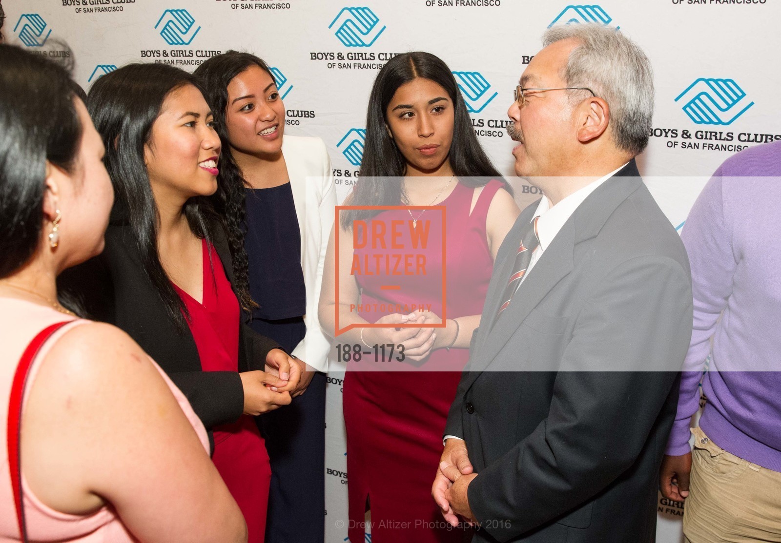 Precious Listana, Aeris Velasco, Katya R, Ed Lee, Boys & Girls Clubs of San Francisco's 2016 Annual Gala, The Fairmont Hotel. 950 Mason St, December 12th, 2017, Photo #188-1173 Precious Listana, Aeris Velasco, Katya R, Ed Lee, Photo #188-1173