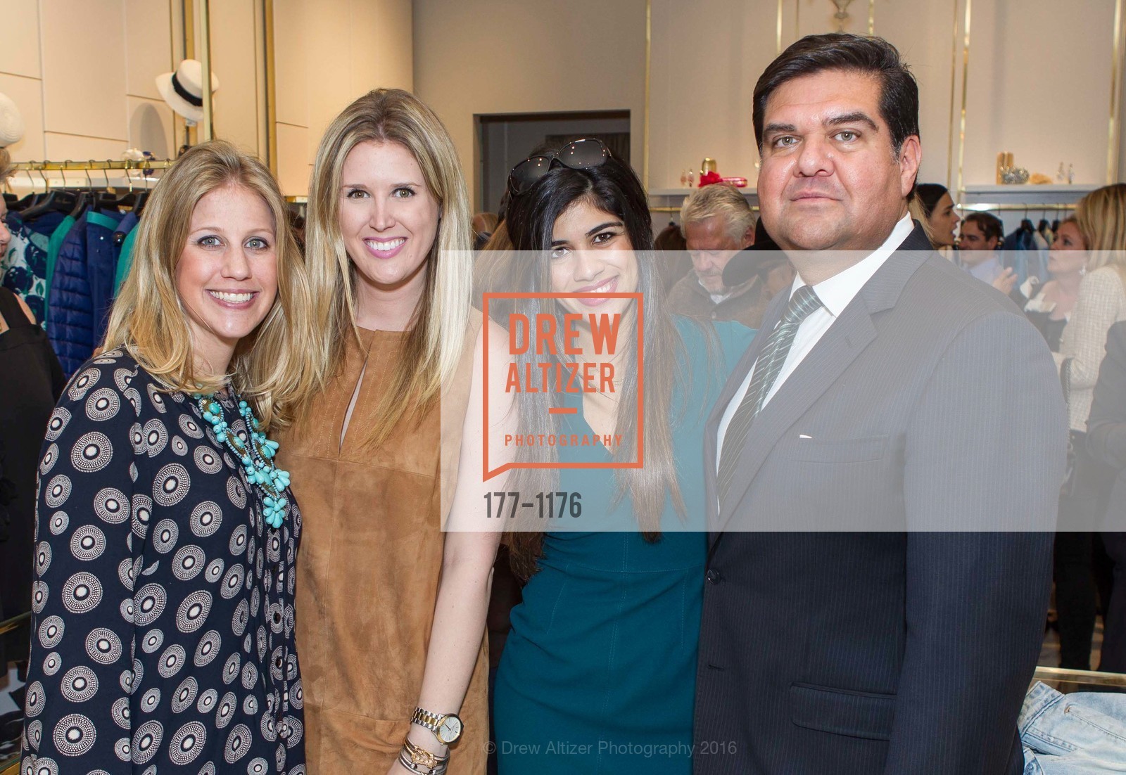 Allison Dino, Blair Sullivan, Jennifer Woodring, Eric Rodriguez, Luisa Spagnoli Grand Opening, Luisa Spagnoli. 180 El Camino Road, Suite 1115, Palo Alto, CA 94304, May 5th, 2016, Photo #177-1176 Allison Dino, Blair Sullivan, Jennifer Woodring, Eric Rodriguez, Photo #177-1176