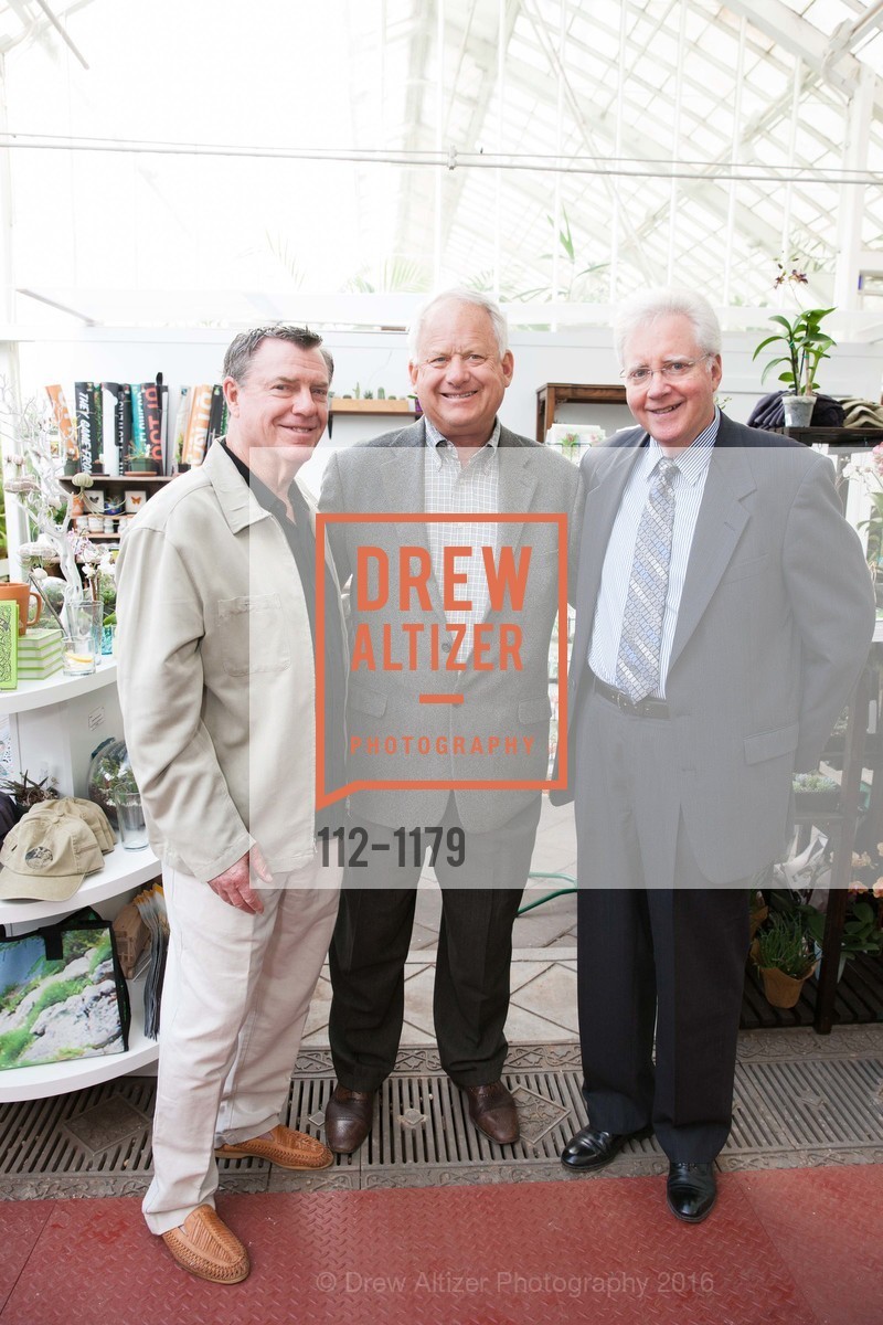 Jim Nevin, George Bertram, Michael Scurich, Conservatory of Flowers' Gala Under Glass, Conservatory of Flowers. 100 John F. Kennedy Drive, May 5th, 2016, Photo #112-1179 Jim Nevin, George Bertram, Michael Scurich, Photo #112-1179