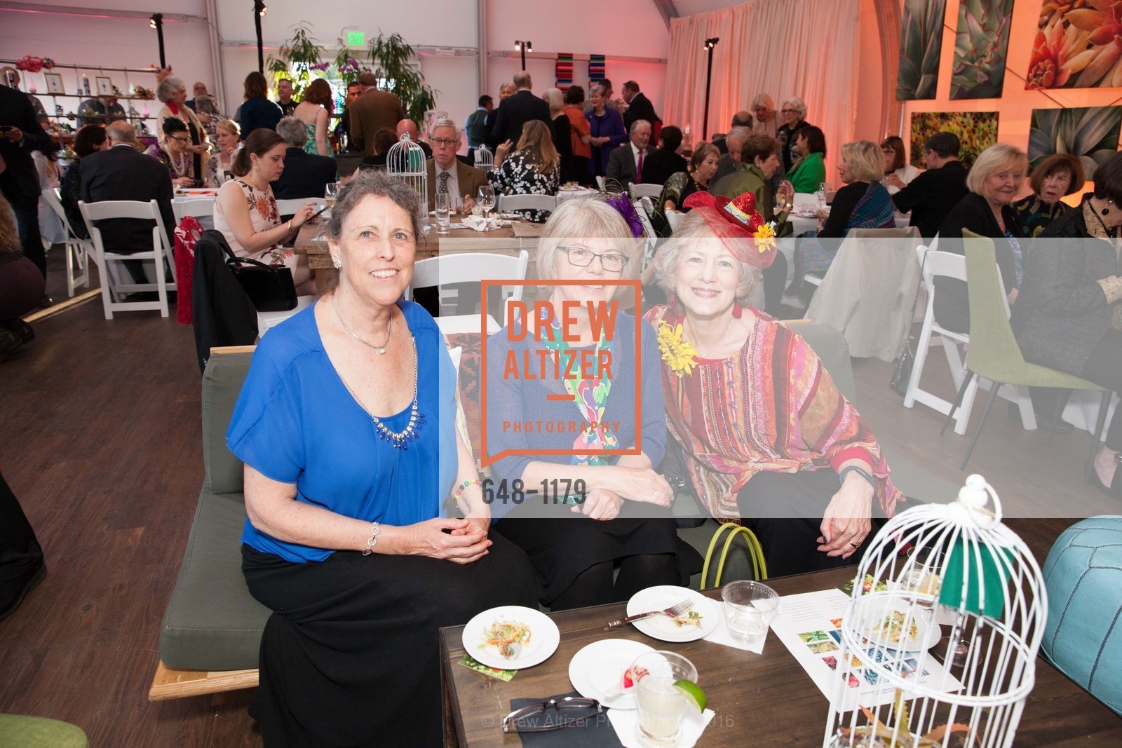 Elaine McMaster, Jane Weitz, Karen Boquist-Gelineau, Conservatory of Flowers' Gala Under Glass, Conservatory of Flowers. 100 John F. Kennedy Drive, May 5th, 2016, Photo #648-1179 Elaine McMaster, Jane Weitz, Karen Boquist-Gelineau, Photo #648-1179