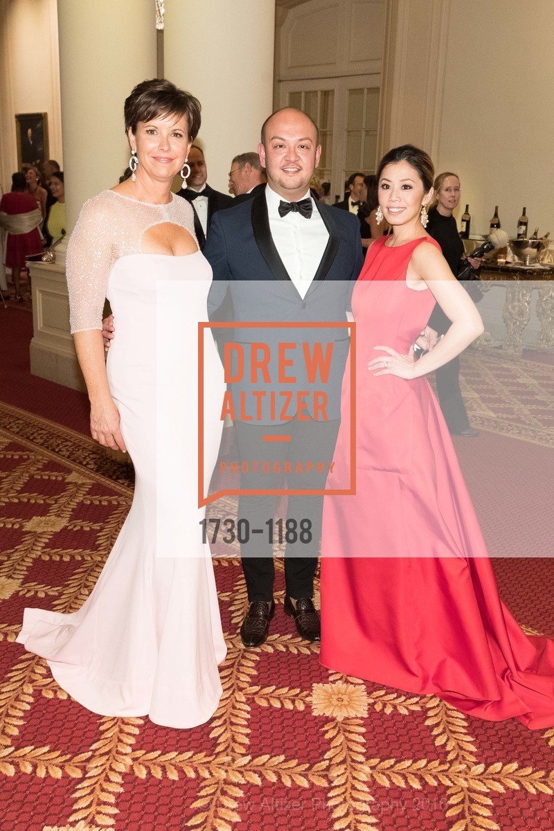 Raphael House Board Chair Kate Smith, John Christenson, Vanessa Tung, "A Golden Tomorrow" Raphael House's 19th Annual Gala, Palace Hotel. 2 New Montgomery, May 14th, 2016, Photo #1730-1188 Raphael House Board Chair Kate Smith, John Christenson, Vanessa Tung, Photo #1730-1188