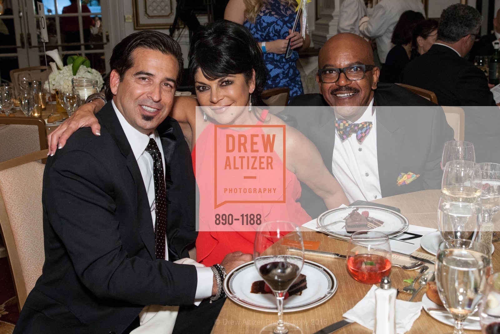 Bob Carey, Roberta Gonzales, Benny McKay, "A Golden Tomorrow" Raphael House's 19th Annual Gala, Palace Hotel. 2 New Montgomery, May 14th, 2016, Photo #890-1188 Bob Carey, Roberta Gonzales, Benny McKay, Photo #890-1188