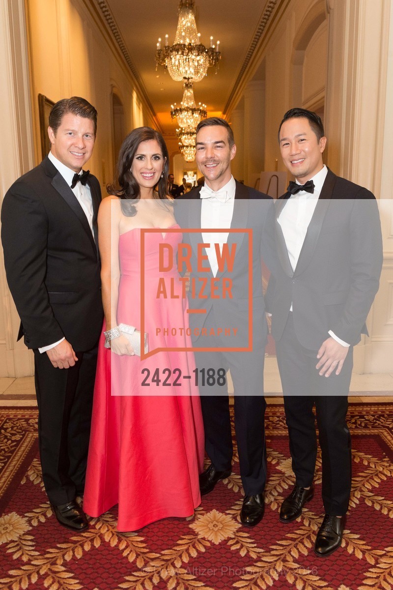 Erich Sollman, Terra Sollman, Chad Bolick, Gene Chan, "A Golden Tomorrow" Raphael House's 19th Annual Gala, Palace Hotel. 2 New Montgomery, May 14th, 2016, Photo #2422-1188 Erich Sollman, Terra Sollman, Chad Bolick, Gene Chan, Photo #2422-1188
