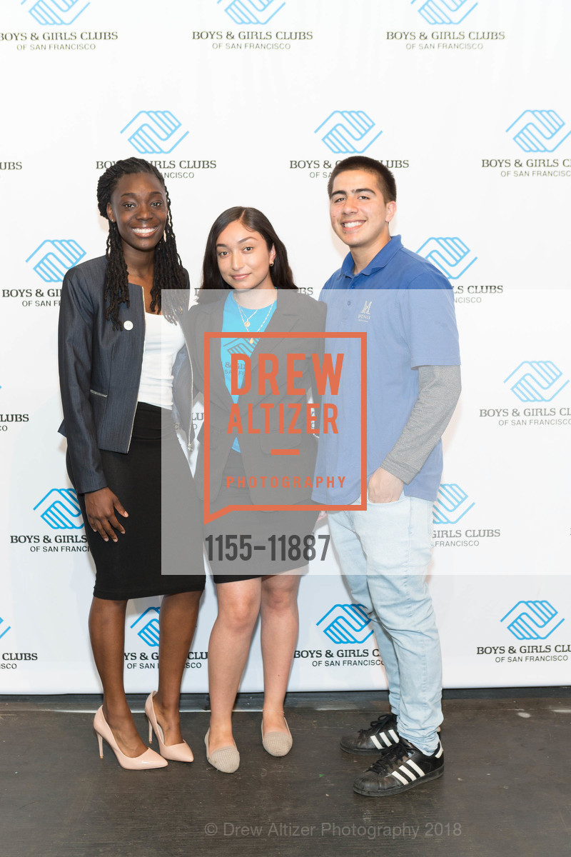 Janice Conley, Diana Hernandez, Fernando Castro, Boys & Girls Clubs of San Francisco Annual Gala, Fort Mason Festival Pavilion. 2 Marina Blvd, San Francisco, CA 94123, May 11th, 2018, Photo #1155-11887 Janice Conley, Diana Hernandez, Fernando Castro, Photo #1155-11887