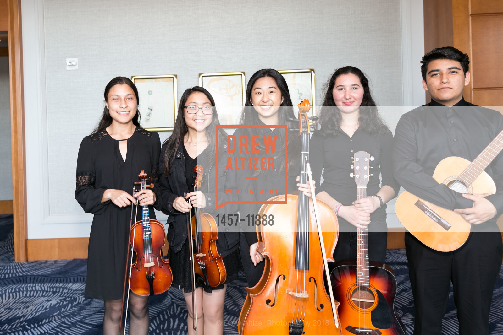 Hannah Hanif, Amelia Litt, Dephny Duan, Sophia Herron Geller, Alexander Avalos, Community Music Center Gala 2018: A Salute to the Joy of Making Music, Four Season Hotel. 52 Chenery 757 Market St, San Francisco, CA 94103, May 12th, 2018, Photo #1457-11888 Hannah Hanif, Amelia Litt, Dephny Duan, Sophia Herron Geller, Alexander Avalos, Photo #1457-11888